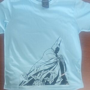 Blue Short Sleeve Tee with Graphic Design